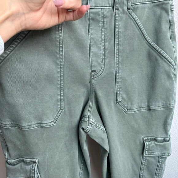 Spanx Cargo Pants Womens Size Large Green Stretch Twill Ankle 29311R Compressive - Picture 5 of 10